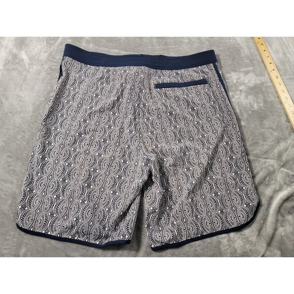 Coolibar Men BoardShorts Swim Trunks Blue Geometric Tribal Pattern 38x9 UPF 50+ - Picture 7 of 7